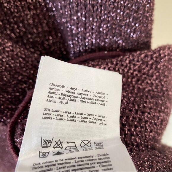 JuneRose Metallic Plum Side Zipper Tunic Sweater - Picture 12 of 12